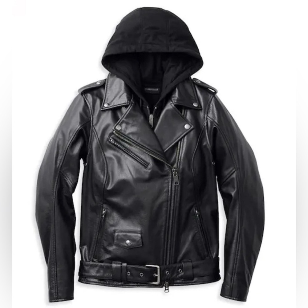 Harley-Davidson Woman’s Potomac 3-in-1 Leather Biker Jacket Black Size Medium